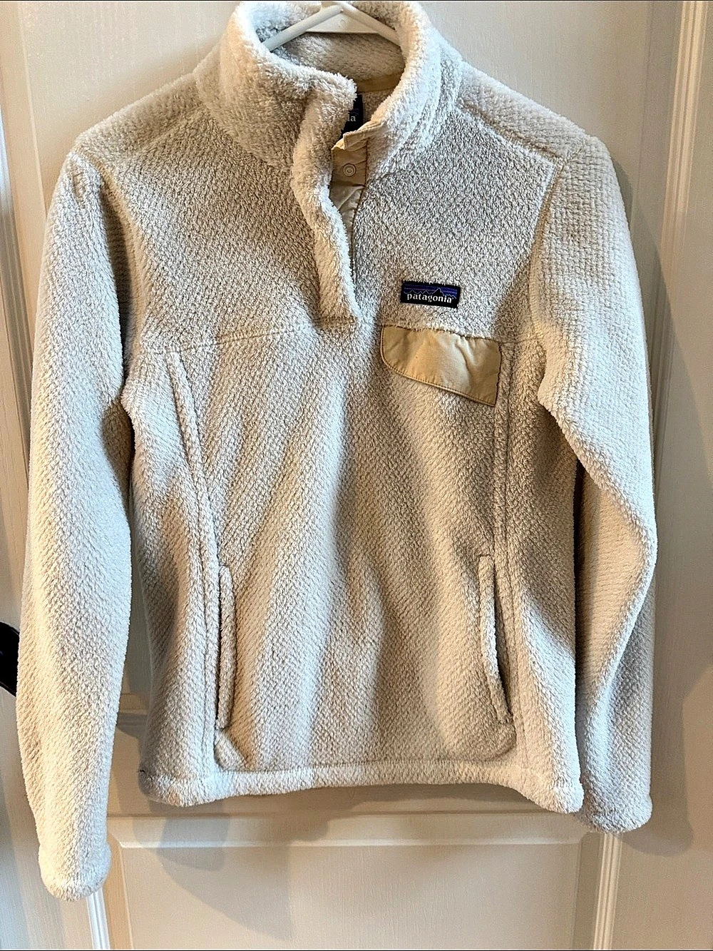 Patagonia Cream White Women'Small Re-Tool Snap-T Fleece Pullover Re-Tool Snap-T